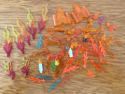 LEGO LOT OF 79 ASSORTED FLAME PARTS