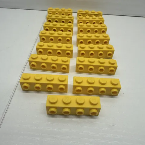 LEGO Parts Lot (15) - Yellow Brick, Modified 1 x 4  Studs on Side Part 30414