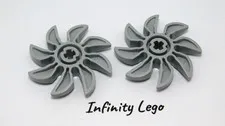 2 LEGO Light Bluish Grey Propellor 8 Blade 5 Diameter Fan Boat (941530 60591)