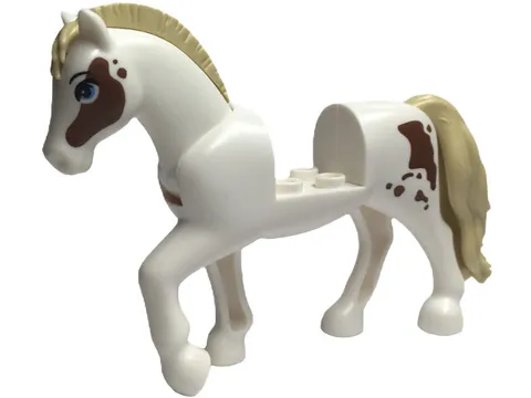 LEGO White Horse, Mini Doll Style with 2 x 2 Cutout and Movable Neck with Fixed