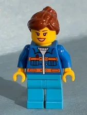 LEGO City Minifig cty0957 - Garbage Worker - Scratches/Cracks On Front