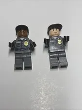 LEGO Arkham Asylum (2006) Security Guard Minifigures - 7785 DC Batman Lot Of 2