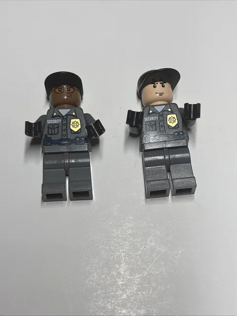 LEGO Arkham Asylum (2006) Security Guard Minifigures - 7785 DC Batman Lot Of 2