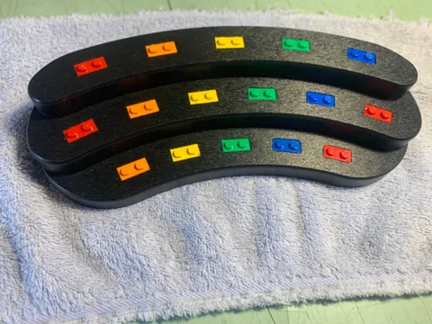 For Lego Mini Fig MiniFigure Crescent Display Stand With Multi-Color Bricks