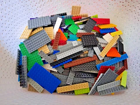 Lego Lot of 1.8 pounds of Assorted LEGO Plates/Baseplates Multi Colors and Sizes