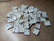 LEGO BULK LOT OF 52 WHITE TILES STUDS ON EDGES 2X2 #33909