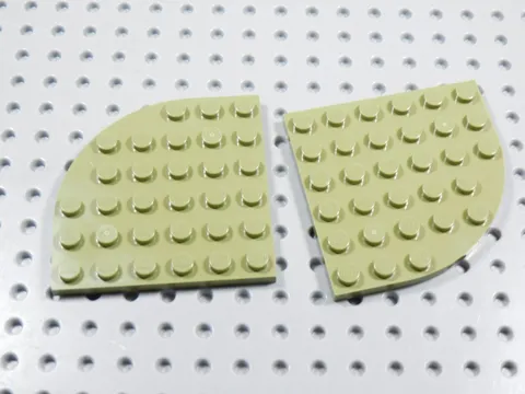 LEGO Lot of 2 Olive Green 6x6 Rounded Corner Plates BM