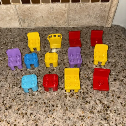 LEGO DUPLO Chairs Tables Furniture Lot of 13 #E36