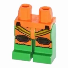 LEGO Minifigure Legs with Orange Jumpsuit, Harness And Knee Pads