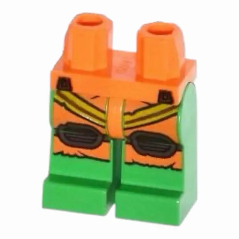 LEGO Minifigure Legs with Orange Jumpsuit, Harness And Knee Pads