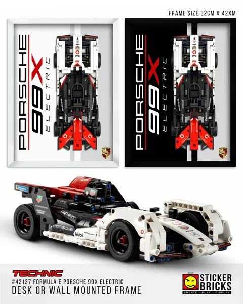 Display Frame for Lego Technic #42137 Formula E Porsche 99X Electric