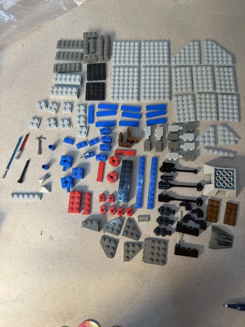 LEGO Bulk Lot 150+ Vintage Pieces Lightsabers Old Light Gray Plates Wedges Brick