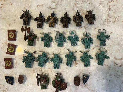 Mega Bloks Dragon Krystal Wars Fire Ice Orcs Knights Dwarf Building Piece Lot