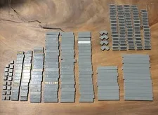 LEGO Dark Bluish Gray Tile Lot 233 pcs 1x1 1x2 Grille 1x4 1x6 1x8 Mixed Parts