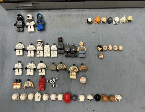 LEGO Star Wars Bulk Minifigure Parts Lot Helmets Heads Bodies Multicolor