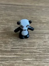 LEGO Black Teddy Bear with White Head and Stomach Panda Pattern