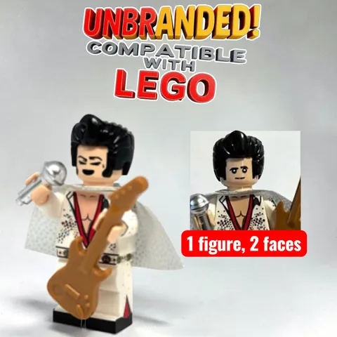 Elvis Presley Minifigure Microphone Cape The King Custom Figure Toy Lego Figures
