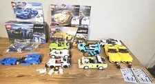 LEGO LOT OF 4 VEHICLES RACE CARS WITH MINIFIGURES  (For Parts)