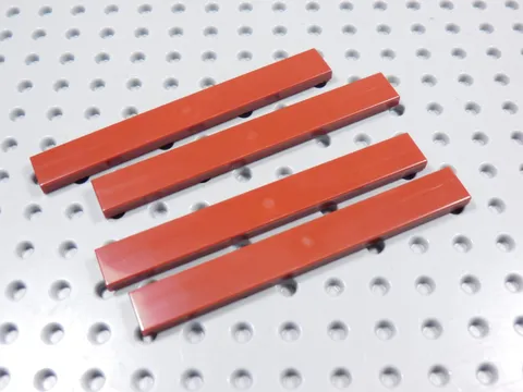 LEGO Lot of 4 Dark Red 1x8 Smooth Tiles Plates BD