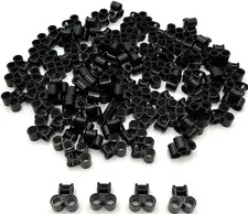 Lego 100 New Black Technic Axles and Pin Connector Perpendicular Double Parts