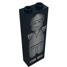LEGO® Part 2454ps5 - Brick 1 x 2 x 5 with Han Solo in Carbonite Pattern
