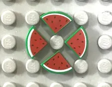 LEGO Food, Four Slices of Watermelon, Fruit