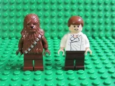 Lot 2 LEGO Star Wars minifigs sw0714 Chewbacca Han Solo 75137 Freeze Chamber H66