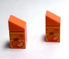 Lego - Minifigure Utensil - Lot of 2 - Orange Juice Carton