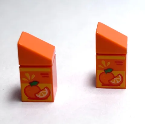 Lego - Minifigure Utensil - Lot of 2 - Orange Juice Carton