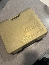 Vintage 1997 LEGO Metallic Gold Carrying Case Storage Box Container Clean