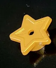 LEGO PEARL GOLD 11609 ROUND PLATE 1x1 Star & Small Pin Hole ᯓ✮ qty 1