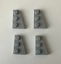 LEGO 4x NEW Plate 2x3 w/ Wedge/Angle Right LIGHT BLUISH GREY #43722