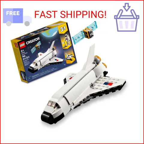 LEGO Creator 3 in 1 Space Shuttle Toys - Space Toys Building Set for Boys & Girl