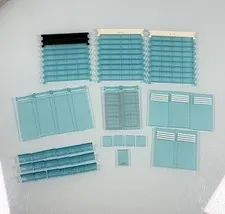 37pc Lot Lego Clear Roll Up Garage Doors, Window Inserts & Assorted Clear Pieces