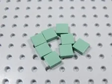 LEGO Lot of 8 Sand Green 1x1 Smooth Tiles Plates BM