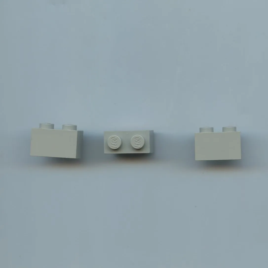 LEGO x 3 Classic Light Gray Brick 1 x 2 3004