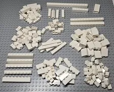 LEGO Lot of 153 White Bricks 1x1 1x2 1x3 1x4 1x8 1x12 1x2x2