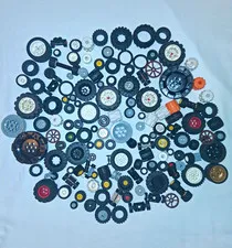 LEGO 1.5 LBS Bulk Lot Mixed Wheels Tires Rims Gears Axles Vehicle  Multicolor