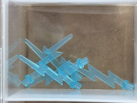LEGO Parts - Trans-Light Blue Wave Angular Single Bar End - No 27256 - QTY 5