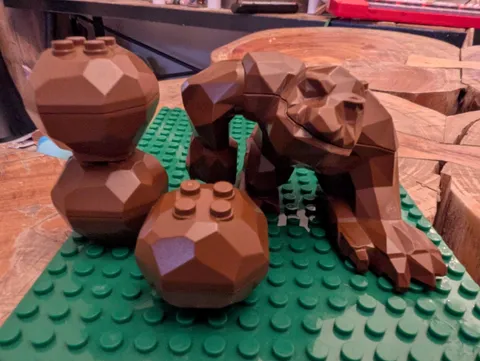 Lego Brown Rock Monster Vintage 1999 Rock Raiders 4950 With 3 Boulders 