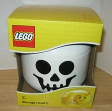 Lego #4031 ~ White Skeleton Storage Head S Small Container ~ NIP UNUSED Face