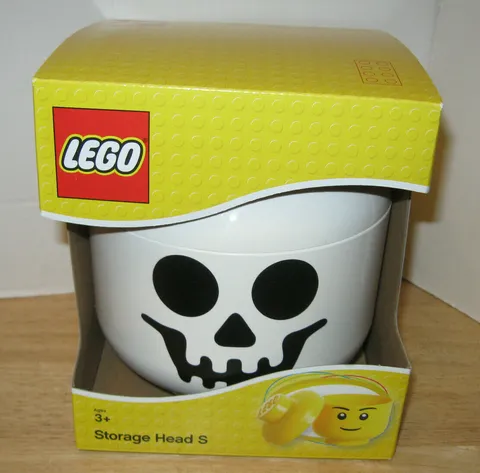 Lego #4031 ~ White Skeleton Storage Head S Small Container ~ NIP UNUSED Face