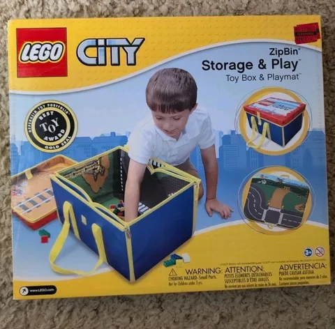 New LEGO City Zip Bin - Storage / Toy Box and Play Mat-Toy Bin- Never Opened