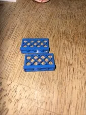 2pcs 1980s LEGO Blue Fence 1 x 4 x 2 Lattice 6971 6874 6384 6384 6385 3678 132