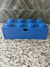LEGO 8-Stud XL Blue Brick Shaped Stackable Storage Container Box 12.5”Lx6”Wx 4”H