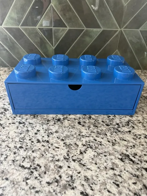 LEGO 8-Stud XL Blue Brick Shaped Stackable Storage Container Box 12.5”Lx6”Wx 4”H