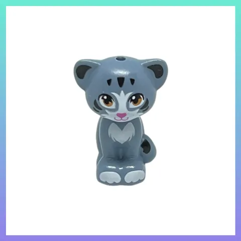 Lego Kitten Cat Animals Blue Gray Minifigure 2018 Retired