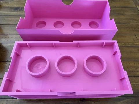 LEGO Pink Brick Stackable Storage Container w/ Lid