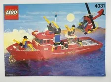 LEGO 4031 Instruction MANUAL ONLY Fire Rescue Patrol Boat 1991