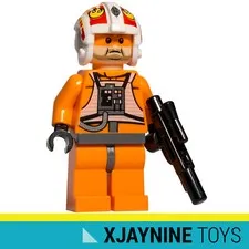 GENUINE LEGO STAR CLONE WARS Rebel X-Wing Pilot Porkins Minifig + Blaster Gun